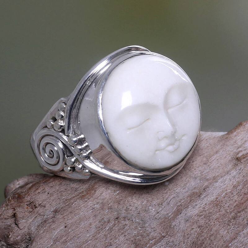 NOVICA Handmade 'Face of the Moon' Sterling Silver Ring (Indonesia)