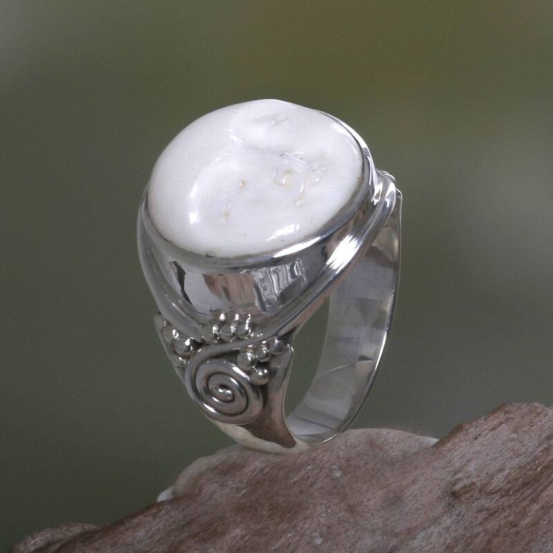 NOVICA Handmade 'Face of the Moon' Sterling Silver Ring (Indonesia)