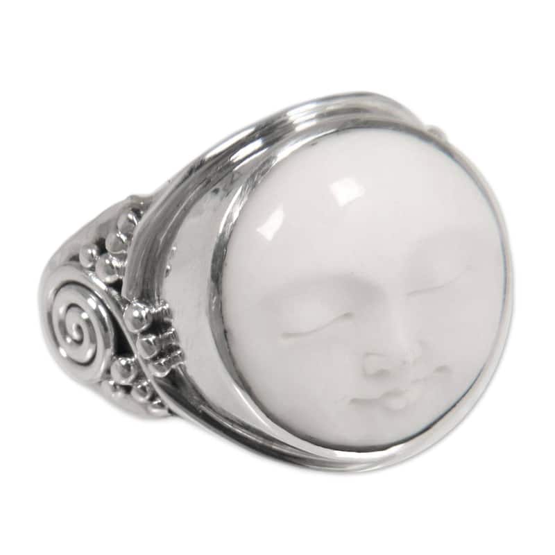 NOVICA Handmade 'Face of the Moon' Sterling Silver Ring (Indonesia) - 6