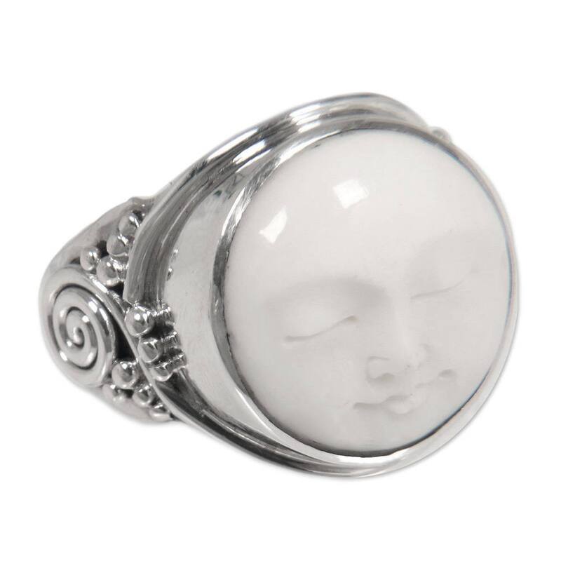 NOVICA Handmade 'Face of the Moon' Sterling Silver Ring (Indonesia)