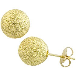 Fremada 14k Yellow Gold 8 mm Laser-cut Ball Earrings