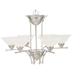 Silver Mist 6 light Alabaster Glass Chandelier Chandeliers & Pendants