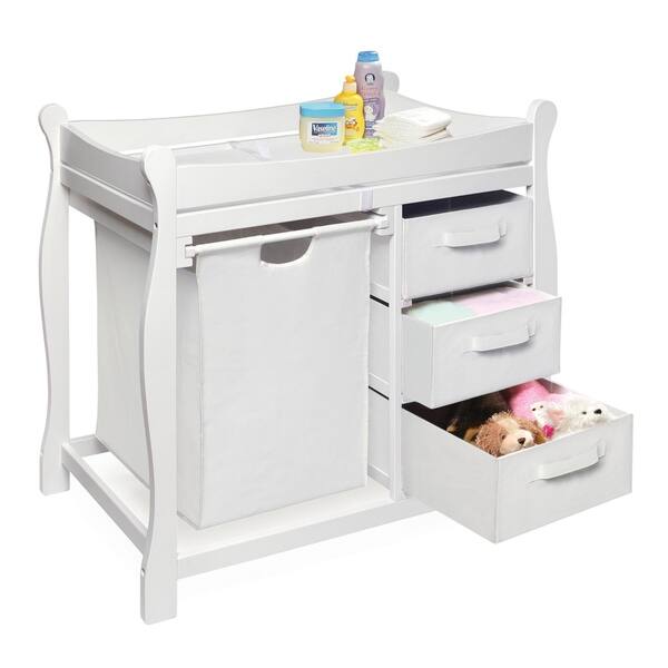 Shop Sleigh Style Baby Changing Table With Hamper And Three