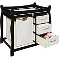 Black Changing Table with Hamper and Three Baskets