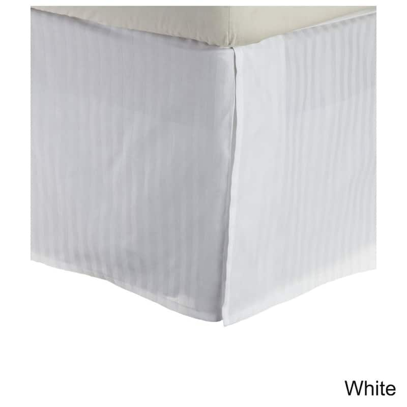 Superior 300 Thread Count Cotton Sateen Stripe 15-inch Drop Bedskirt