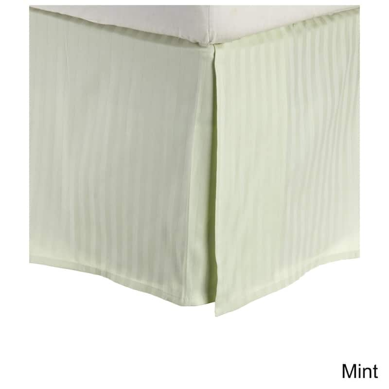 Superior 300 Thread Count Cotton Sateen Stripe 15-inch Drop Bedskirt