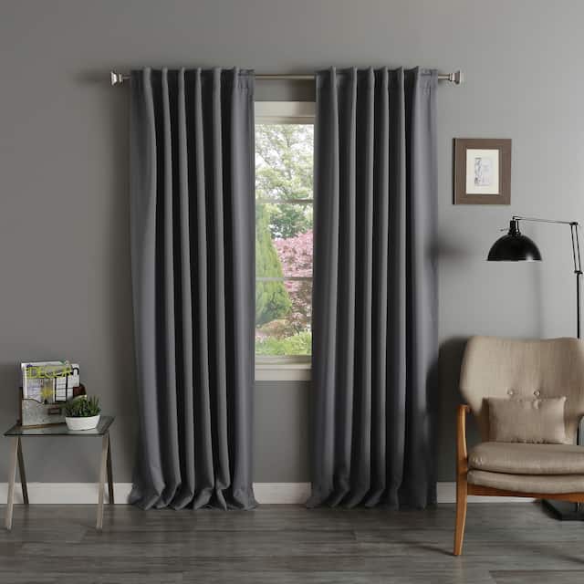 Aurora Home Thermal Rod Pocket 96-inch Blackout Curtain Panel Pair - 52 x 96 - Dark Grey