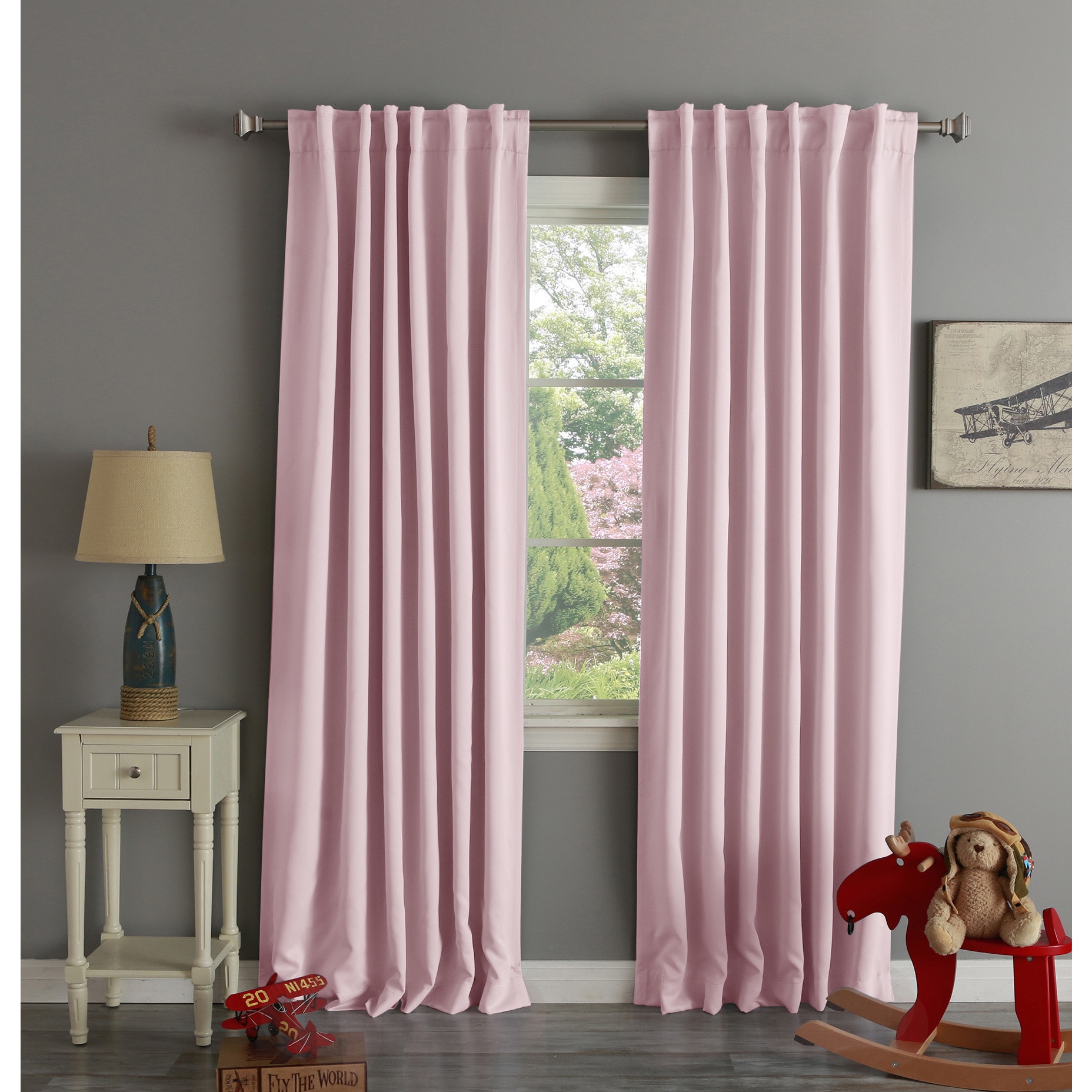 Aurora Home Thermal Rod Pocket 96 Inch Blackout Curtain Panel Inch Blackout Curtain Panel
