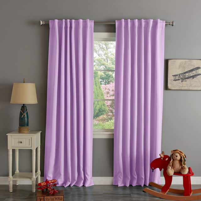 Aurora Home Thermal Rod Pocket 96-inch Blackout Curtain Panel Pair - 52 x 96 - Lavender