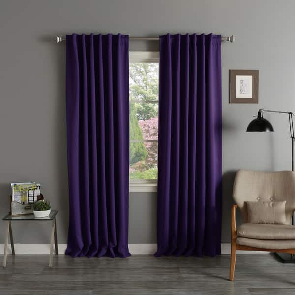Aurora Home Thermal Rod Pocket 96 Inch Blackout Curtain Panel 96 Inch Blackout Curtain Panel