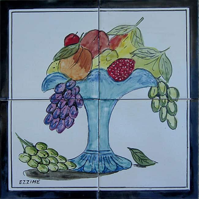 Mosaic 'Fruit Backsplash' 4-tile Ceramic Wall Mural