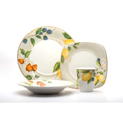 Red Vanilla Fruit Salad 16-piece Dinnerware Set