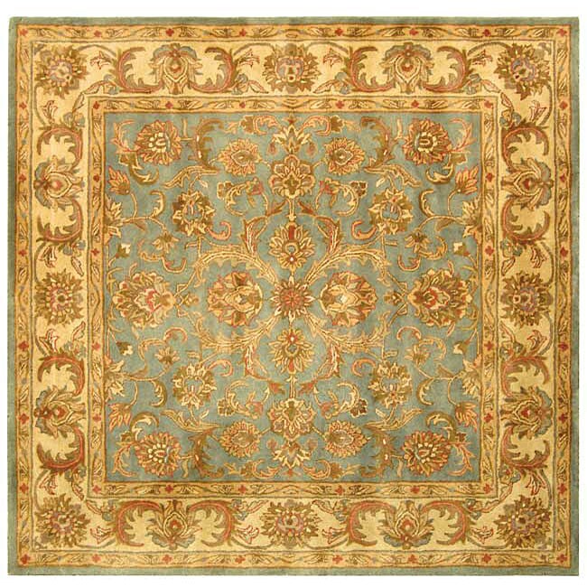 Safavieh Handmade Heritage Kermansha Blue/ Beige Wool Rug (8' Square ...