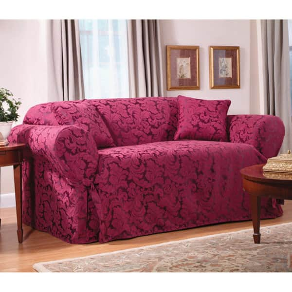 Sure Fit Scroll Loveseat Slipcover On Sale Overstock 3830579