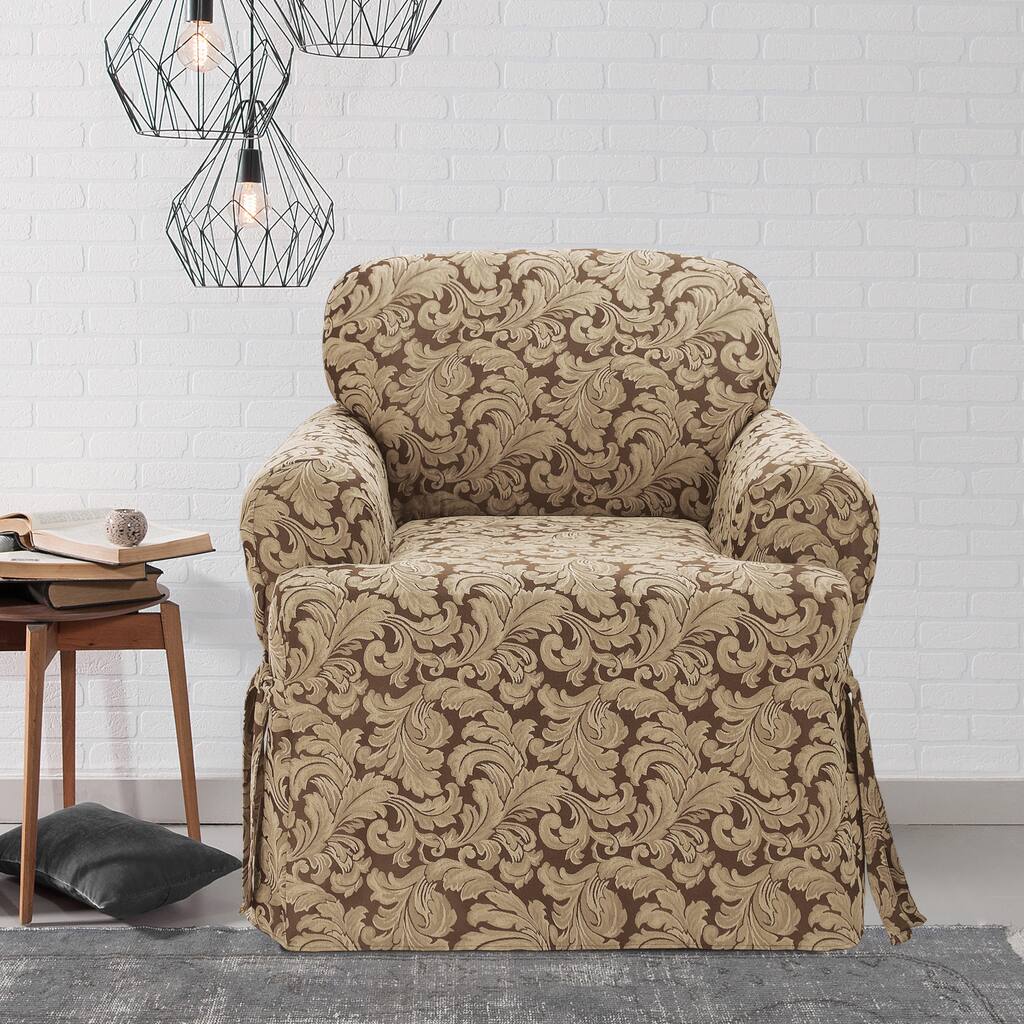 Scroll T-cushion Chair Slipcover