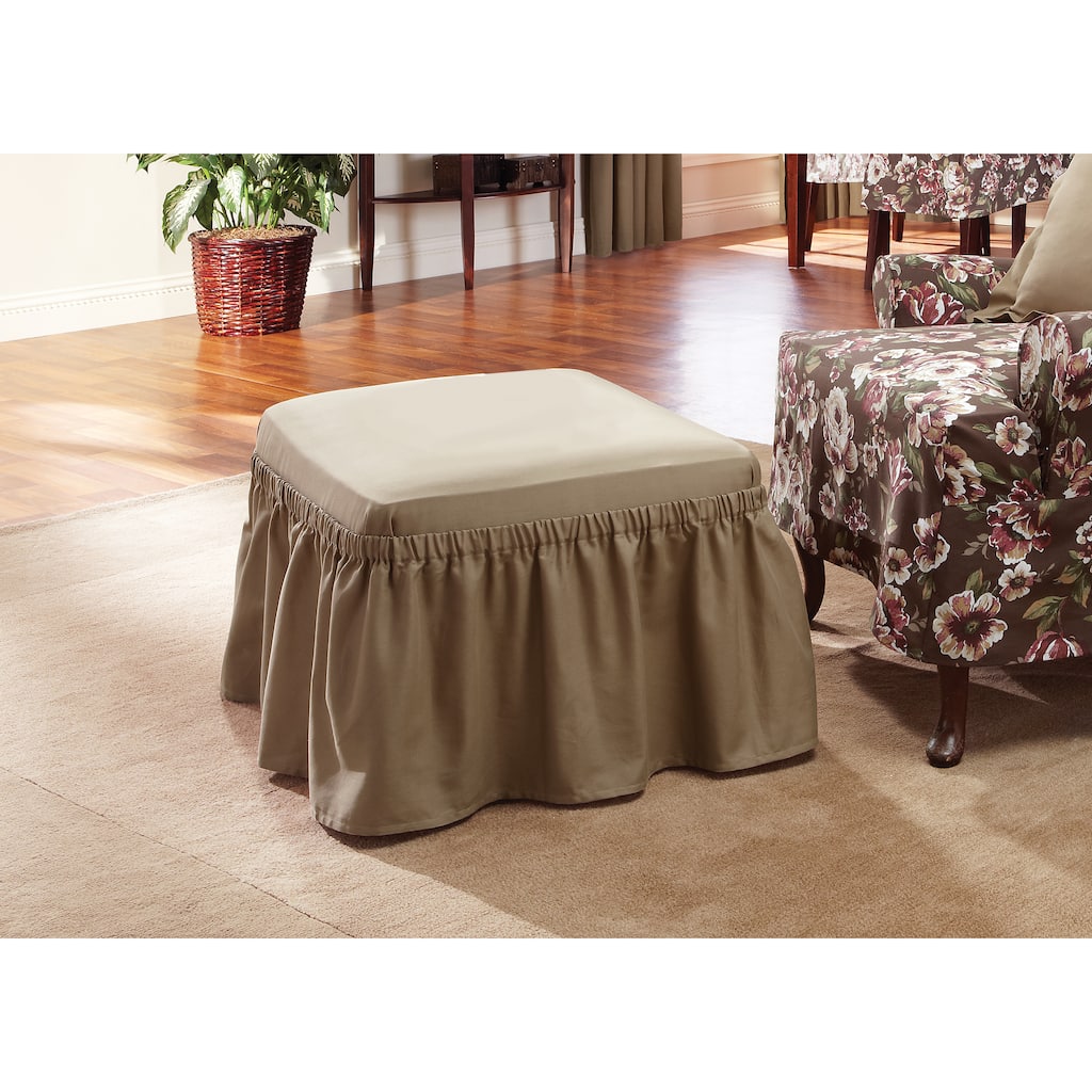 Sure Fit Cotton Classic Ottoman Slipcover