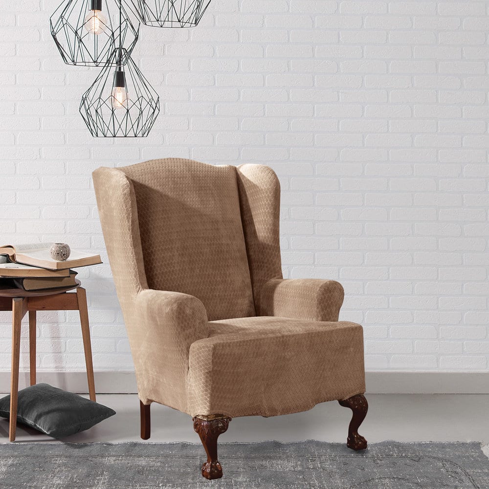 Sure Fit Royal Diamond Stretch Wing Chair Slipcover