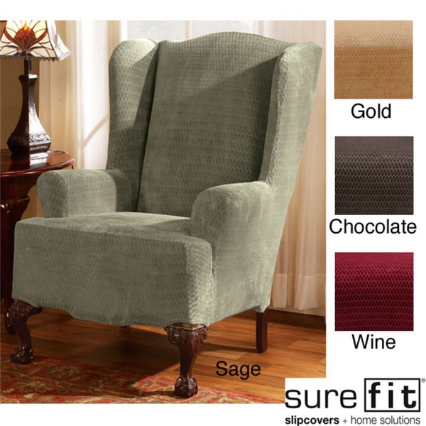 Royal Diamond Stretch Wing Chair Slipcover