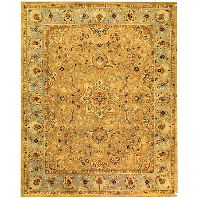 Handmade Classic Heirloom Beige Wool Rug (5 X 8)