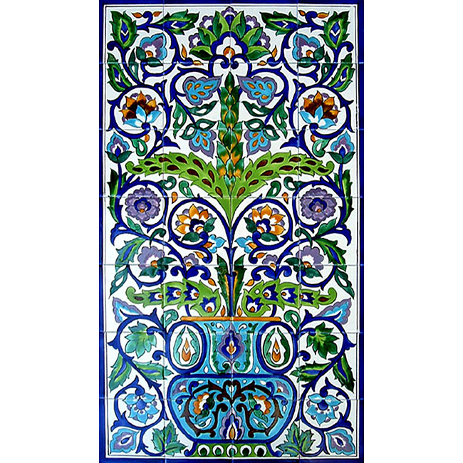 Arabesquestyle Wall Decor 28tile Ceramic Mural Free Shipping Today