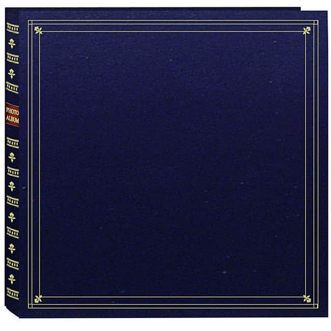 Pioneer Large Format Navy Blue with Gold Accents Cover Memo Album with 120 Bonus Pockets
