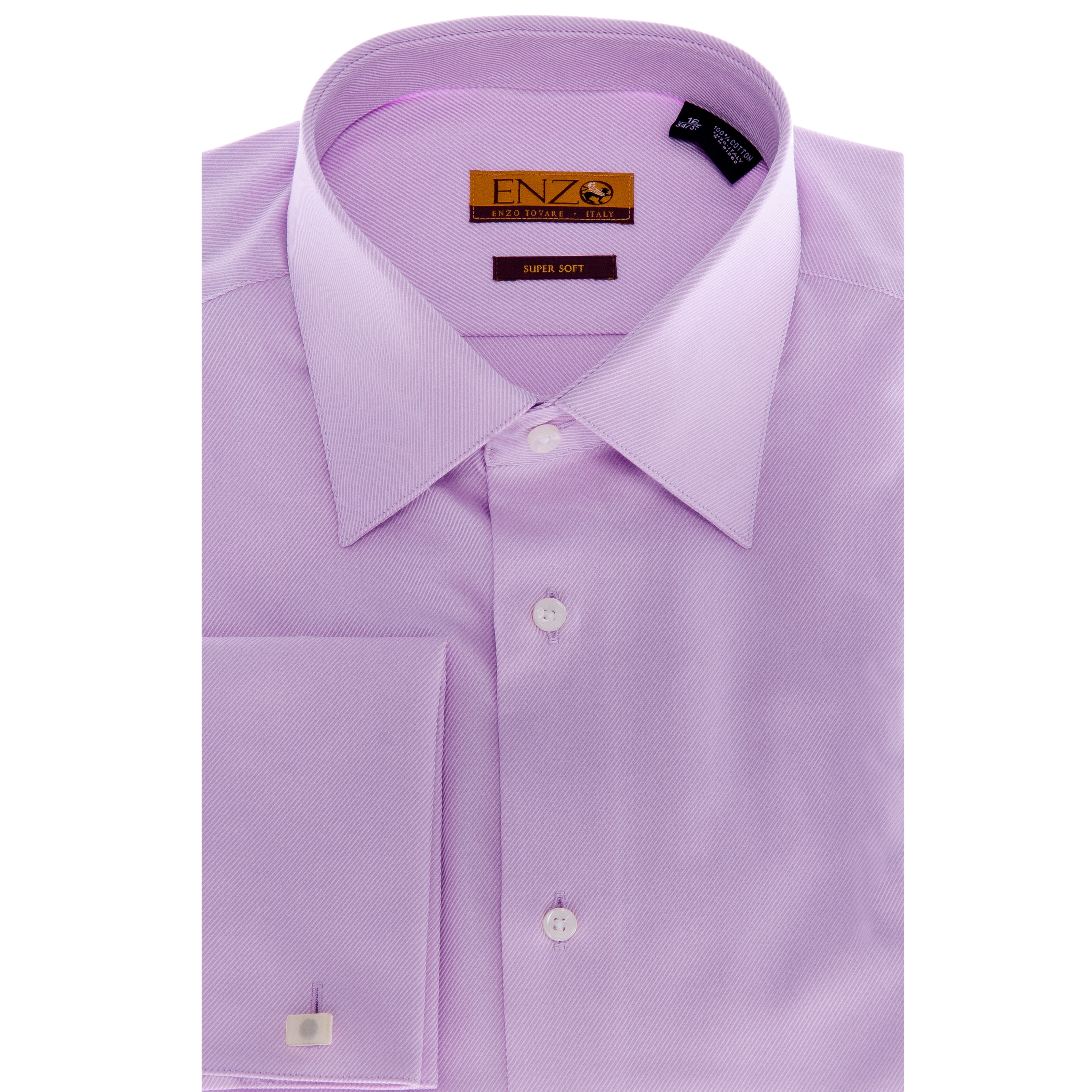 Purple french cuff men's dress shirt clearance