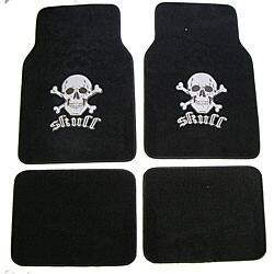 Shop Grey Skull And Crossbones Car Truck Floor Mat Set