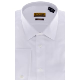 Men's White Twill French-cuffed Shirt - On Sale - Overstock - 3840534