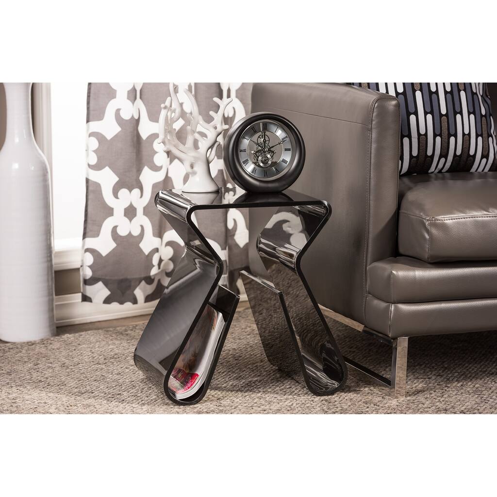 Baxton Studio Alec Black Acrylic Stool/ End Table