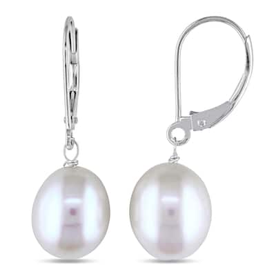 Miadora 14k Gold Rice Cultured Freshwater Pearl Earrings (8.5-9 MM)