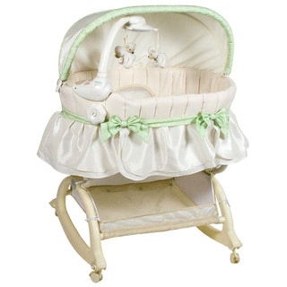 Kolcraft Easy Reach Rocking Bassinet with Light Vibes Mobile Bed
