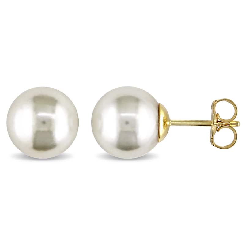 Miadora 14k Gold Cultured Pearl Earrings (9-10 mm)