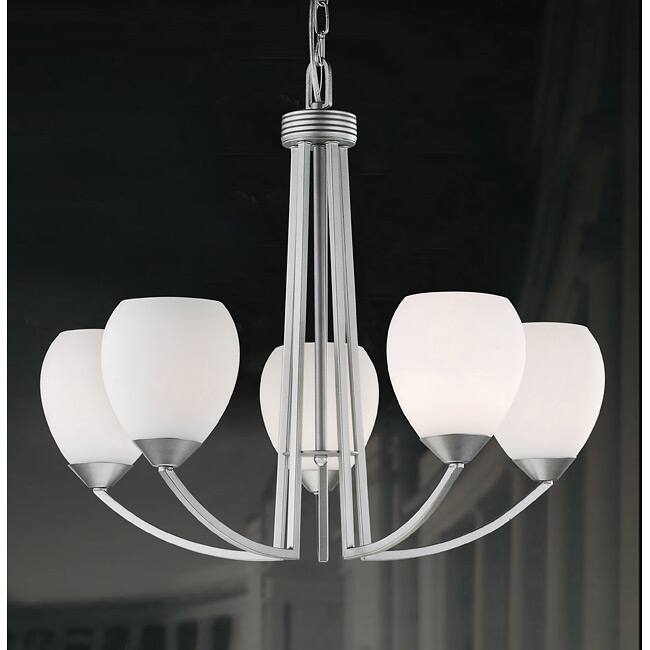 Spray-painted Satin Nickel Contemporary 5-light Chandelier