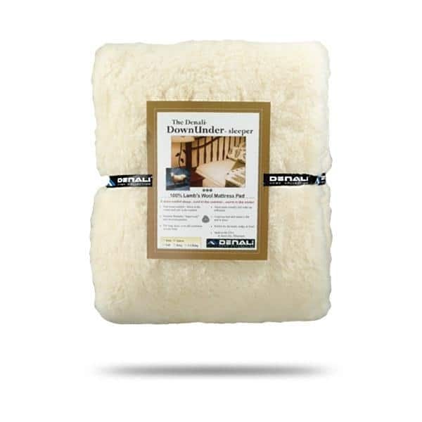 Denali Supreme Fitted Twin Size Wool Mattress Pad - White