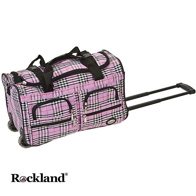 Shop Rockland Pink Cross 22-inch Carry On Rolling Duffel Bag - Free Shipping On Orders Over $45 ...