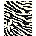 Safavieh Handmade Soho Zebra Wave White/ Black N. Z. Wool Rug - 8'3 x 11'