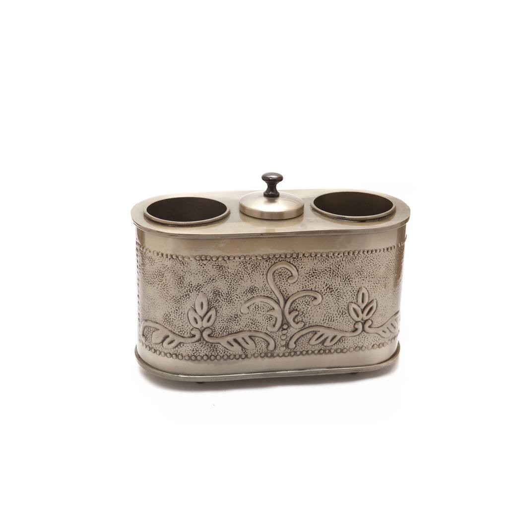 Antique Embossed Pewter 2-bottle Wine Chiller