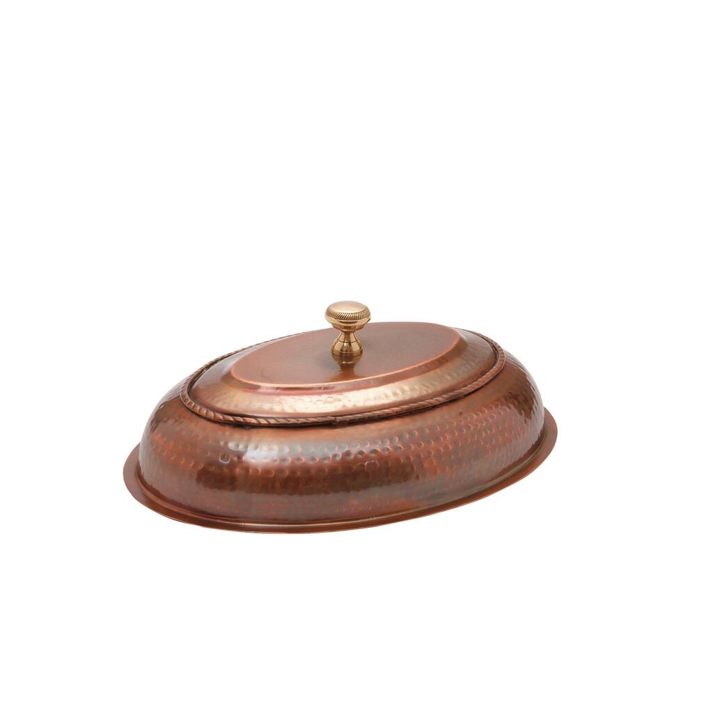 Old Dutch Oval Antique Copper Chafing Dish