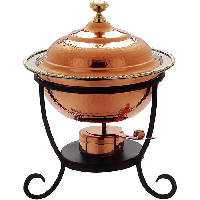 Old Dutch Round Copper Chafing Dish