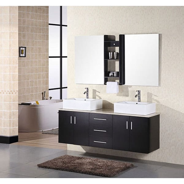 Shop Design Element Contemporary Double Sink Bathroom Vanity