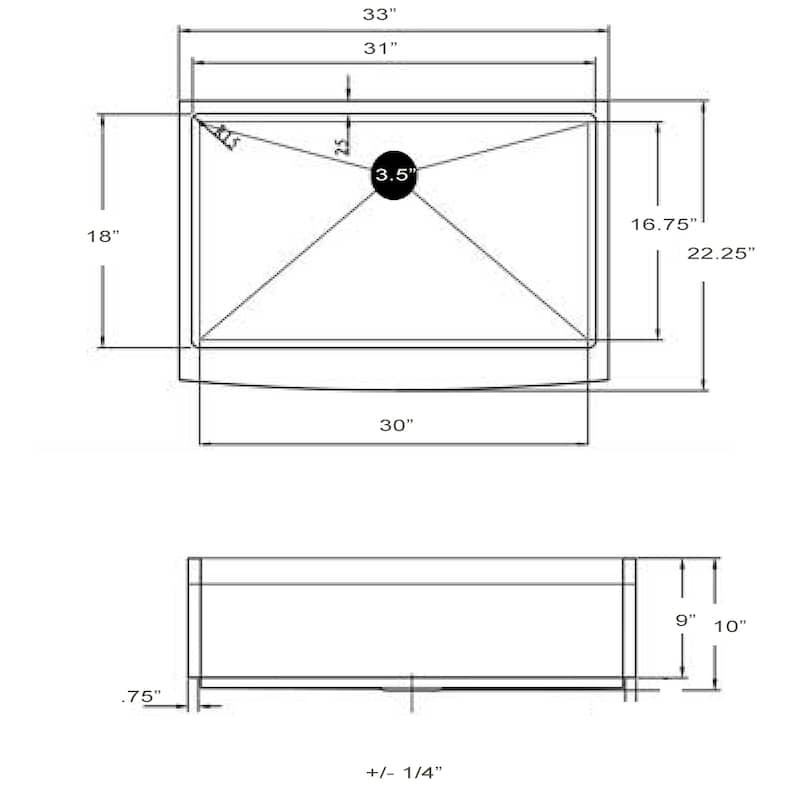 Stainless Steel Single Bowl Apron Farmhouse Kitchen Sink with Grid & Drain