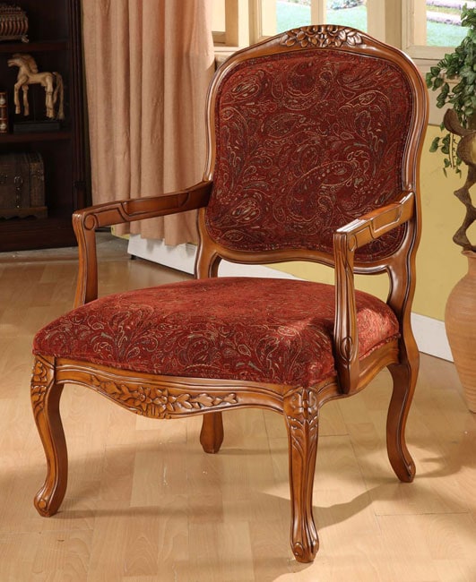 Curved Arm Paisley Wine Chair