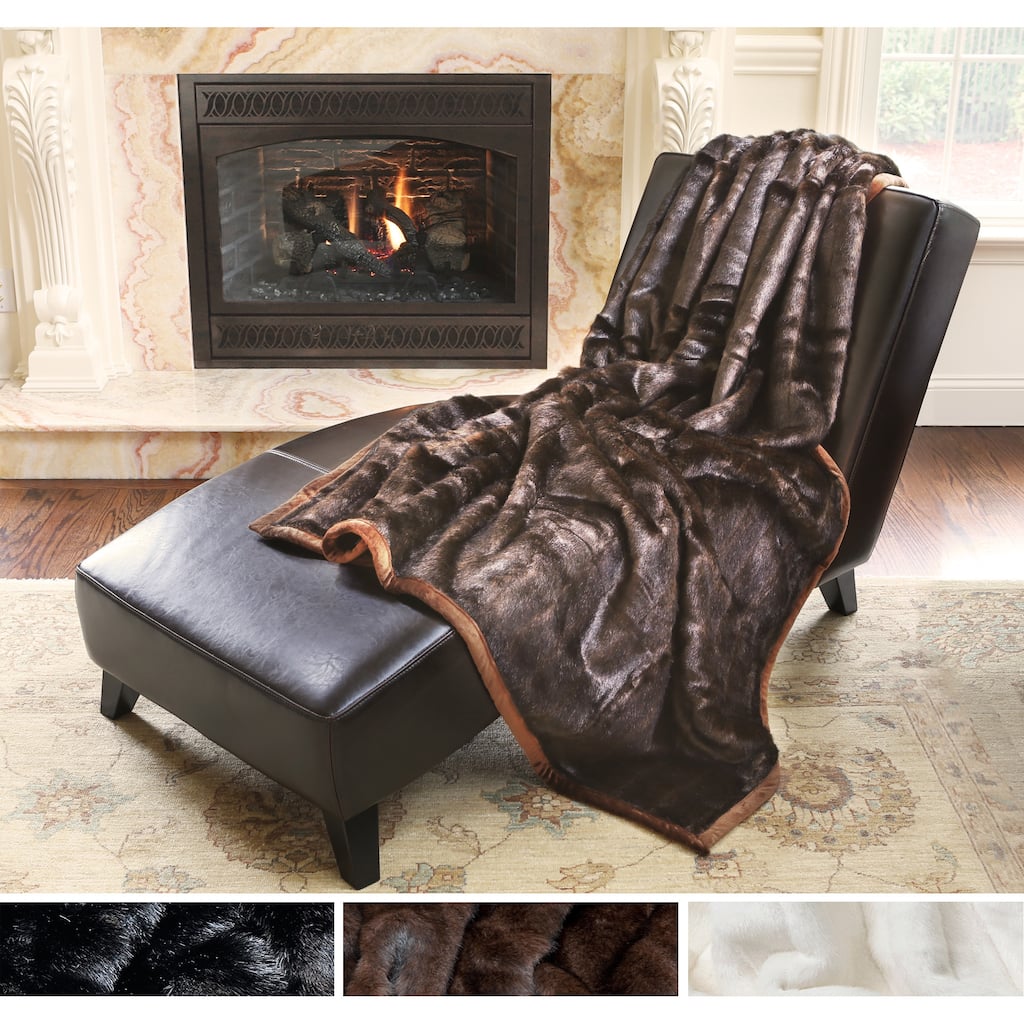 Aurora Home Mink Faux Fur Oversize Throw