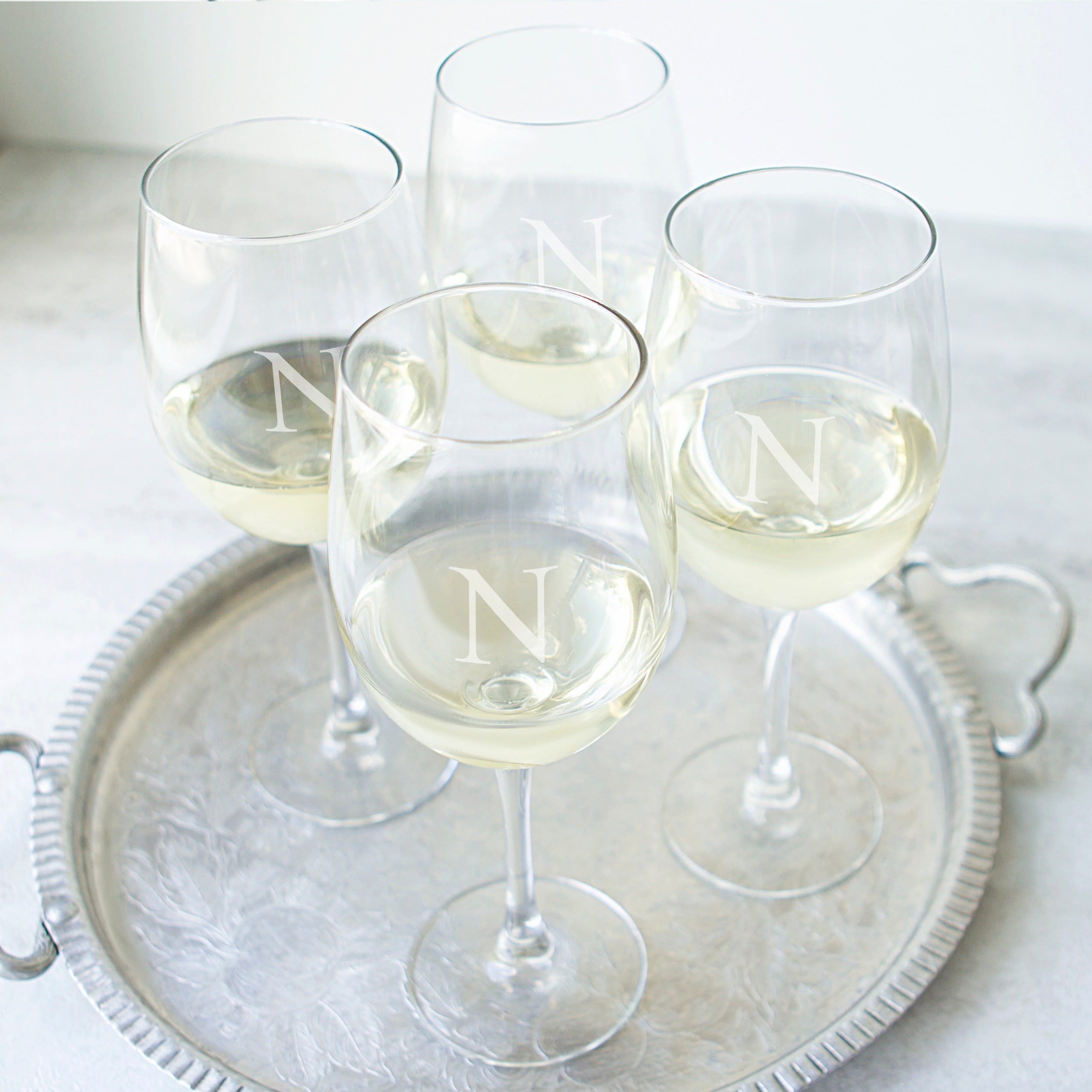 Personalized Stemless White Wine Glasses, Set of 4 - On Sale - Bed Bath &  Beyond - 18107424