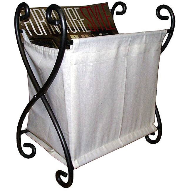 Iron Magazine Rack wtih Canvas Lining
