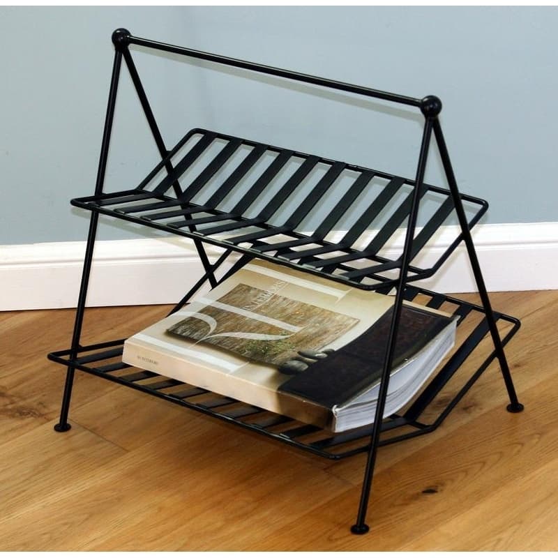 Black Wrought Iron Magazine Rack