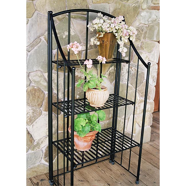 Black Folding Baker's Planter Rack