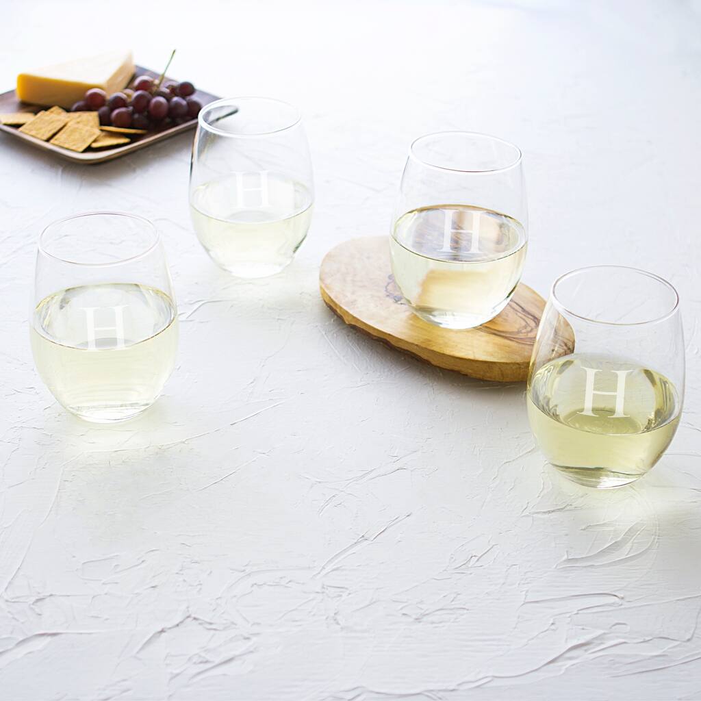 Personalized Stemless Wine Glasses (Set of 4)