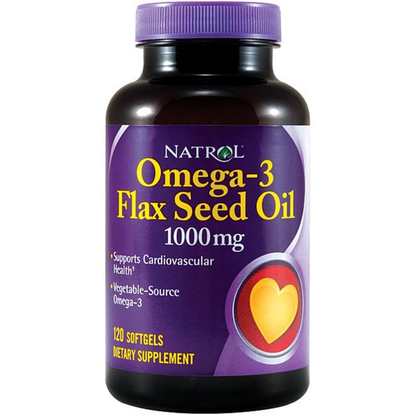 Natrol Flax Seed Oil 1000mg Softgels (Pack of 4 120-count Bottles)