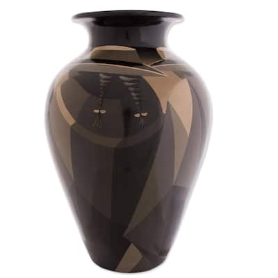 Handmade Sepia Women Ceramic Vase (Peru)